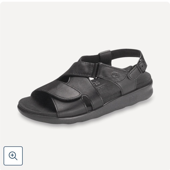 NWT Sas Huggy Black Leather Sandals - Picture 3 of 9